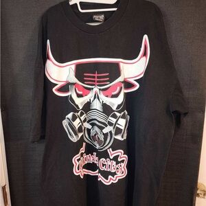 Black CHICAGO BULL’S Graphic Tee with Bull Design